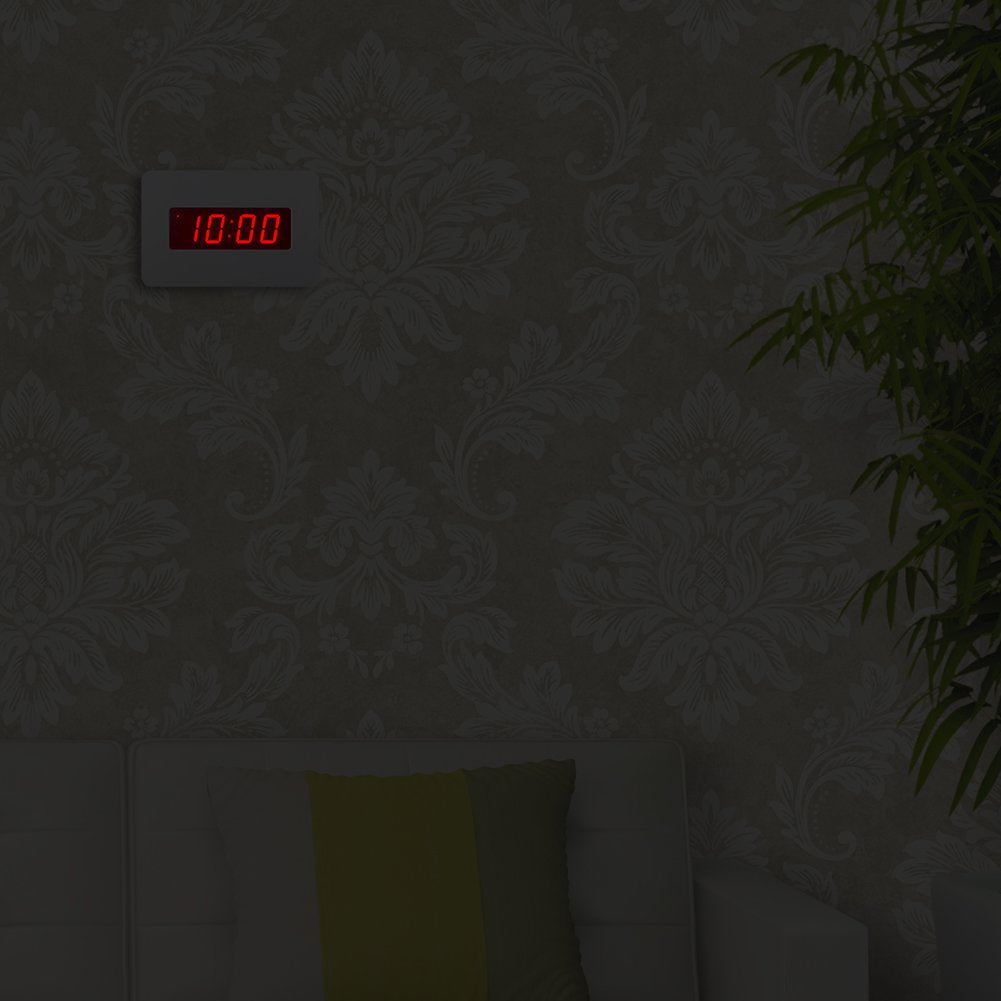 Timegyro Digital Wall Clock Battery Operated with LED Display, Wall Clock with Backlight, Table-top, Alarm, Brightness Adjustable,12/24Hr