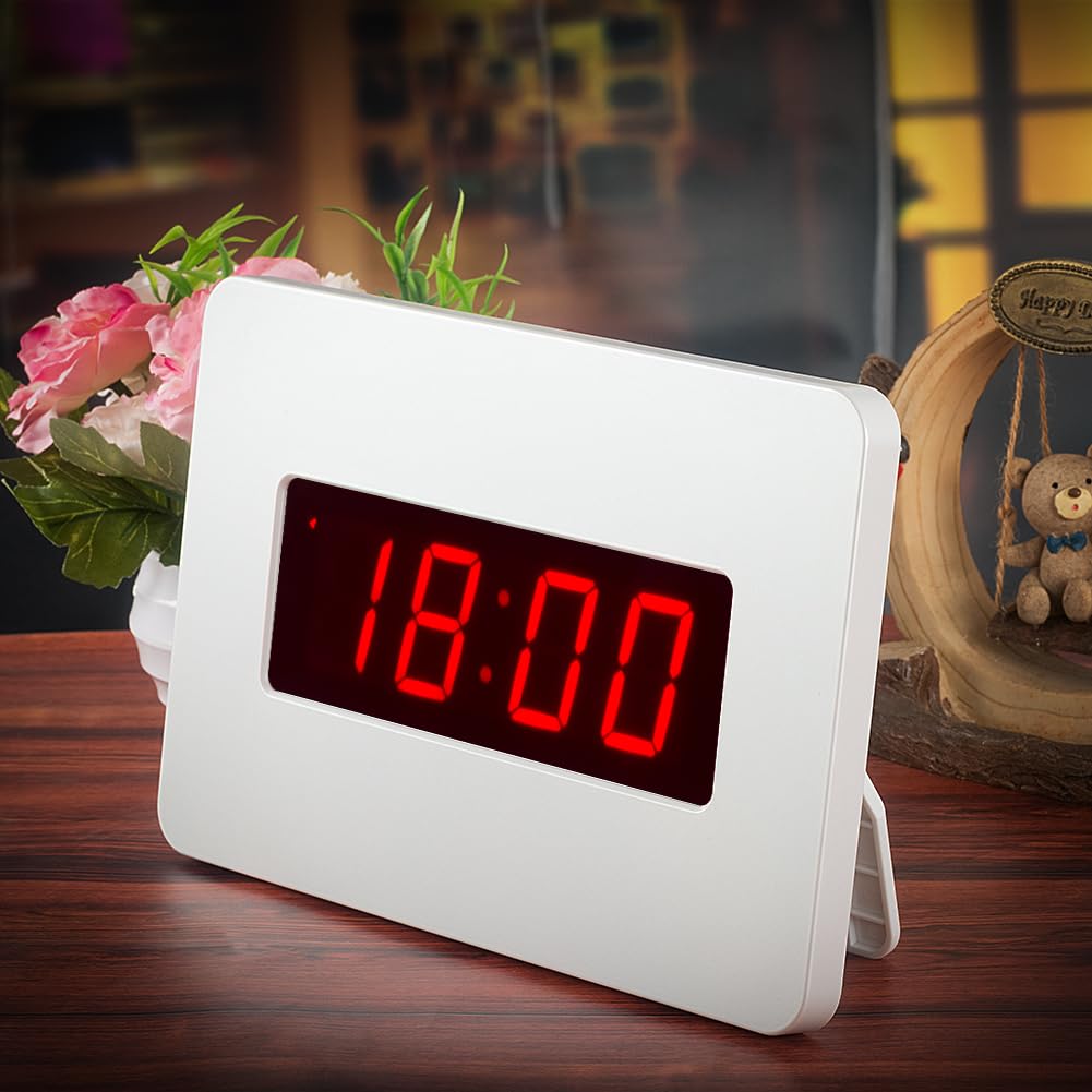 Timegyro Digital Wall Clock Battery Operated with LED Display, Wall Clock with Backlight, Table-top, Alarm, Brightness Adjustable,12/24Hr