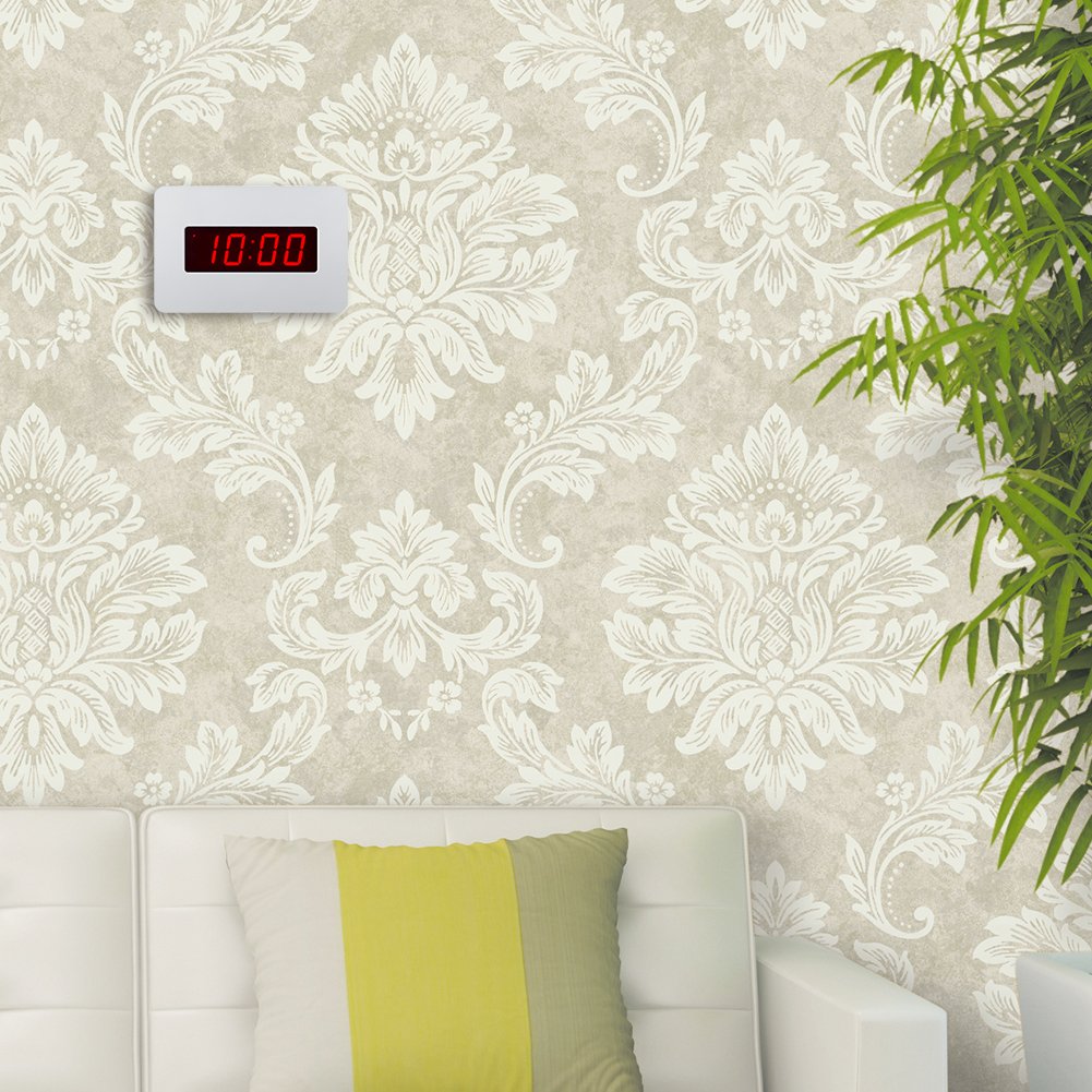 Timegyro Digital Wall Clock Battery Operated with LED Display, Wall Clock with Backlight, Table-top, Alarm, Brightness Adjustable,12/24Hr